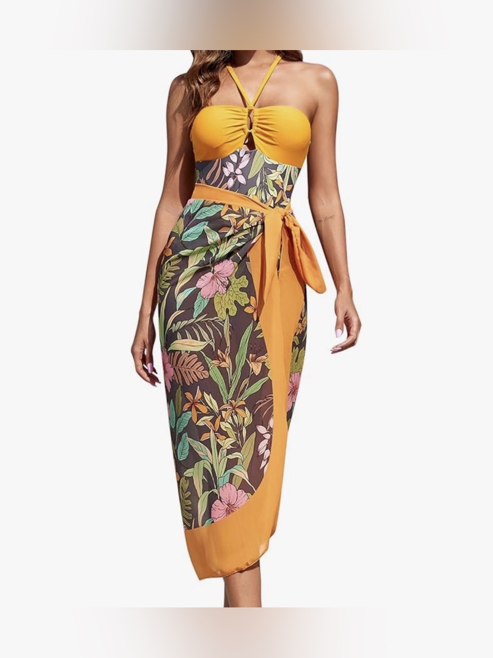 Omewee Women’s 2-Piece Floral Swimsuit, NWOT, Size M